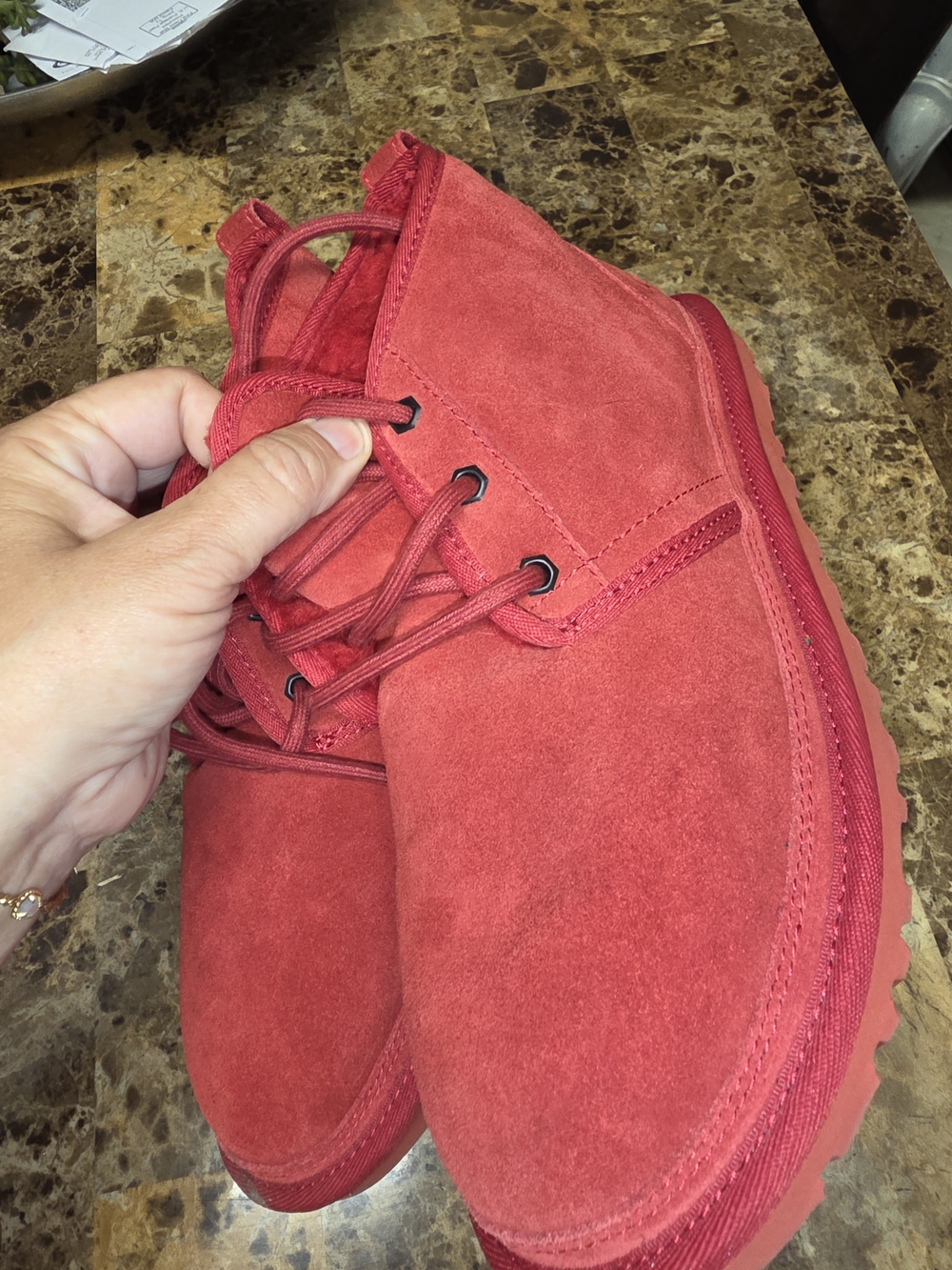 UGG Men's Red Suede Slip-On Loafers